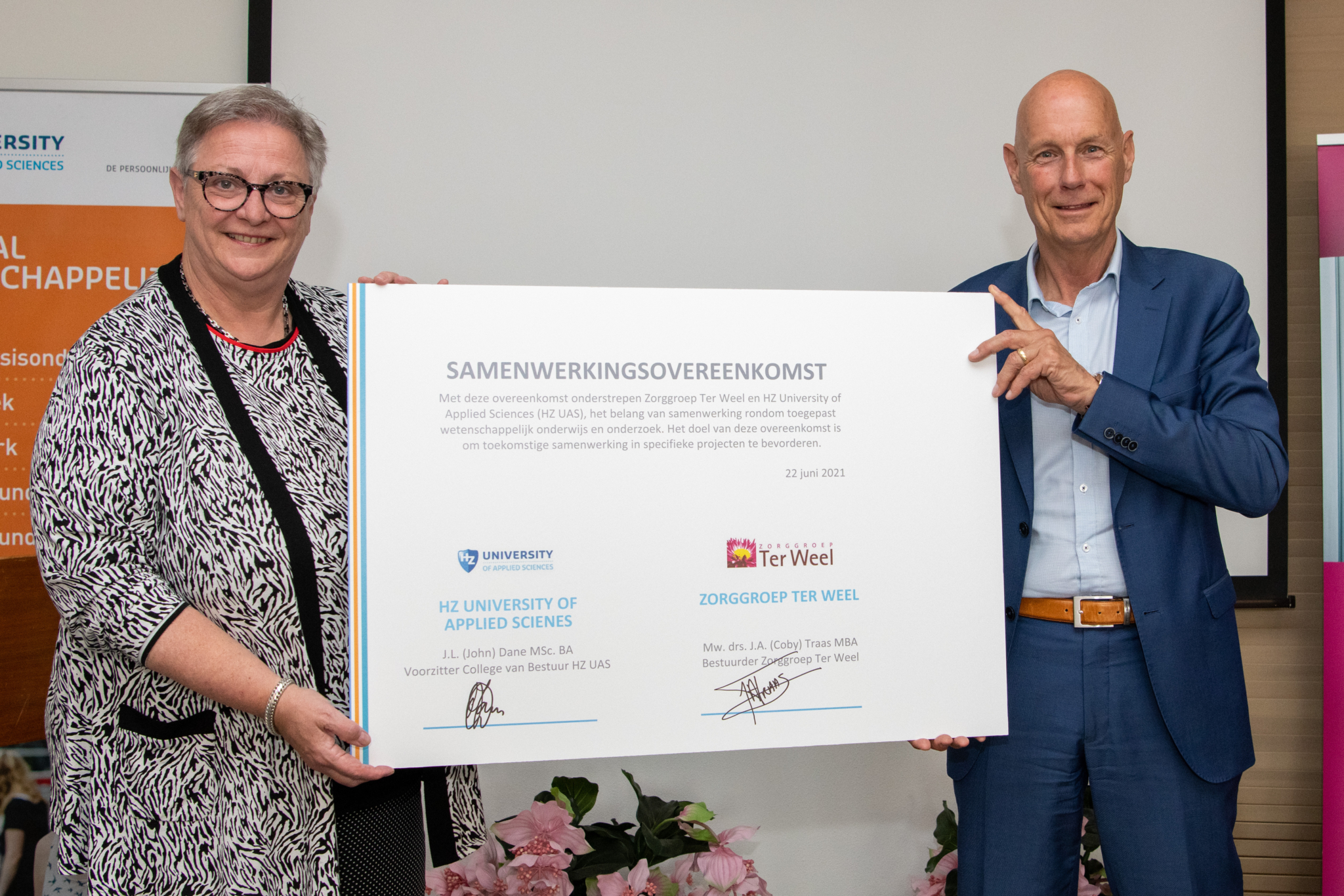Samenwerkingsovereenkomst Ter Weel en HZ