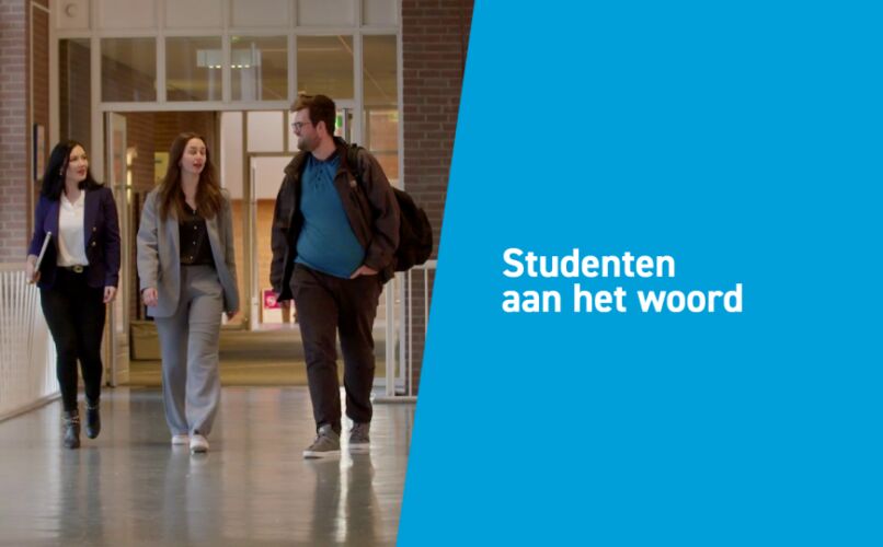 Finance & Control studenten in de gangen van de HZ in Vlissingen