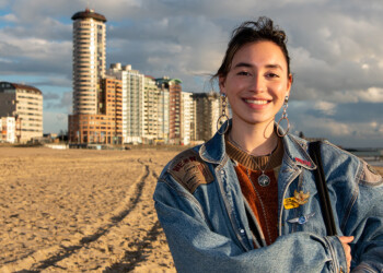 HZ student on the beach in Vlissingen