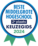 Zegel voor 2e plaats beste middelgrote hogeschool in Keuzegids 2024