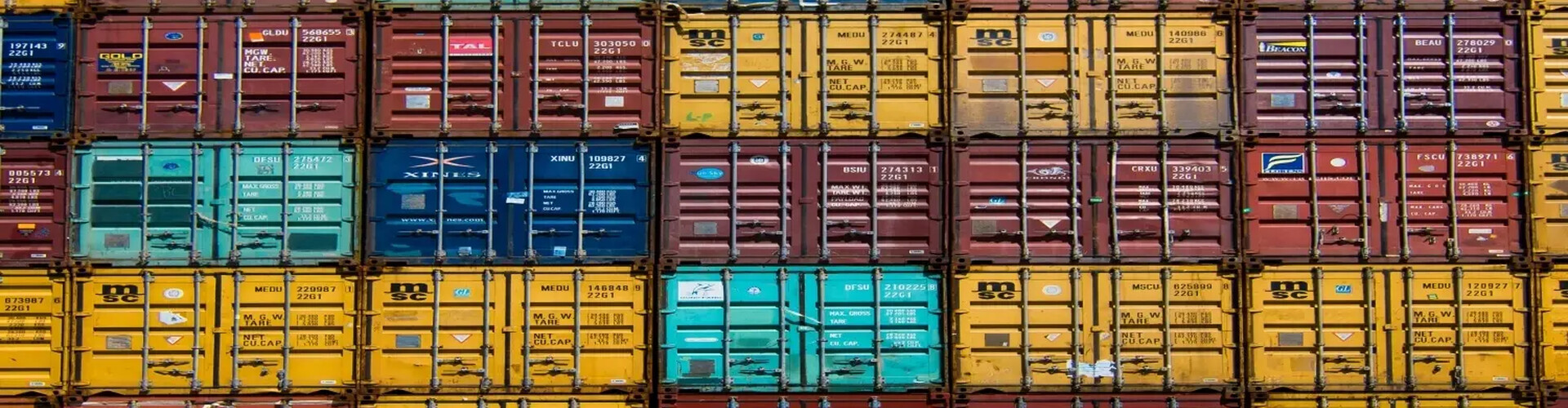 Colored, stacked containers
