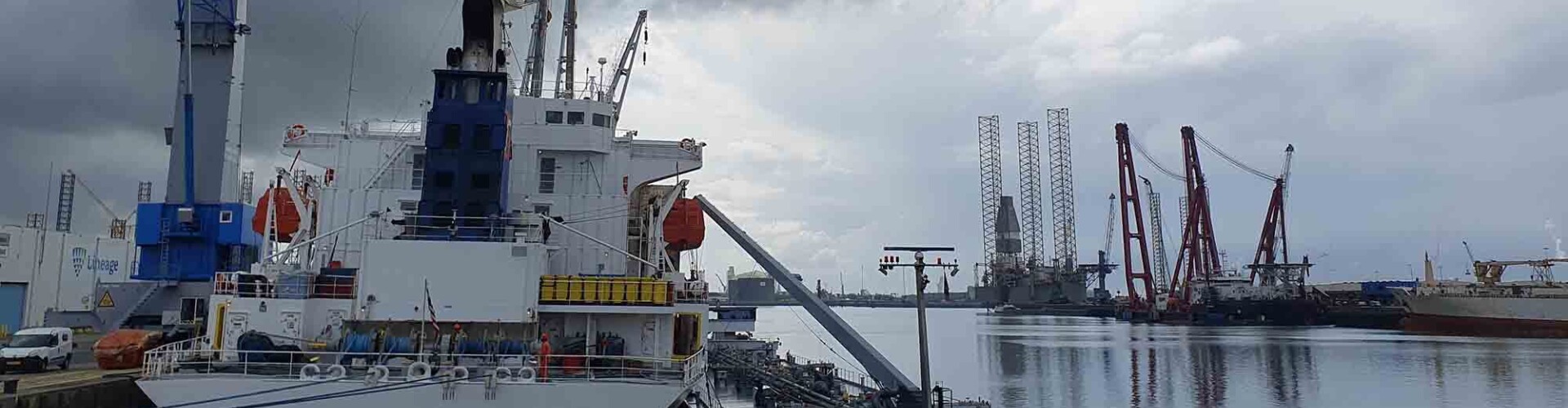 Boat in an industrial harbour