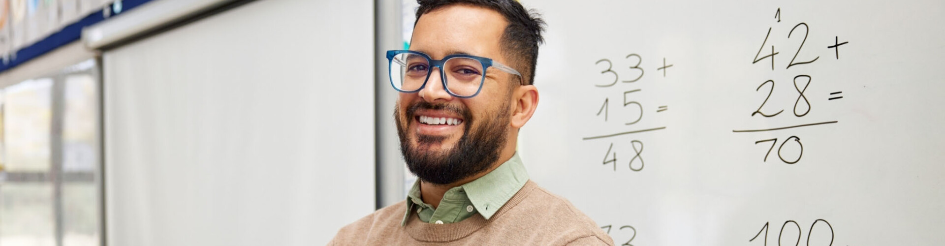 A teacher in his classroom
