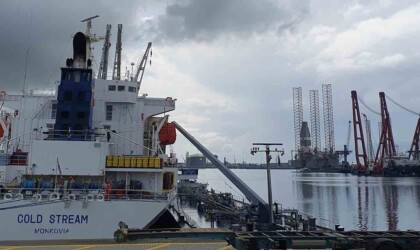 Boat in an industrial harbour