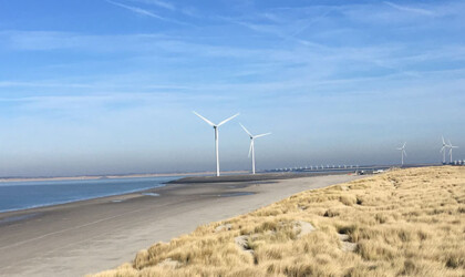 Windmills near a dune