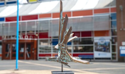 HZ Stern beeldje met het HZ gebouw op de achtergrond