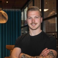 Portret van Benjamin, student Social Work