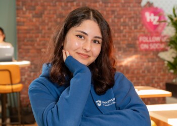 HZ International student posing at the camera