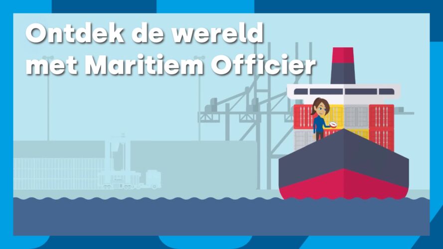 Beeld van de animatievideo met de titel 'Ontdek de wereld met Maritiem Officier'