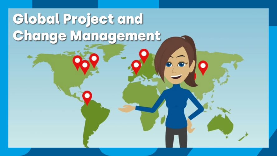 Animatie over de opleiding Global Project and Change Management