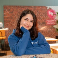 HZ International student posing at the camera