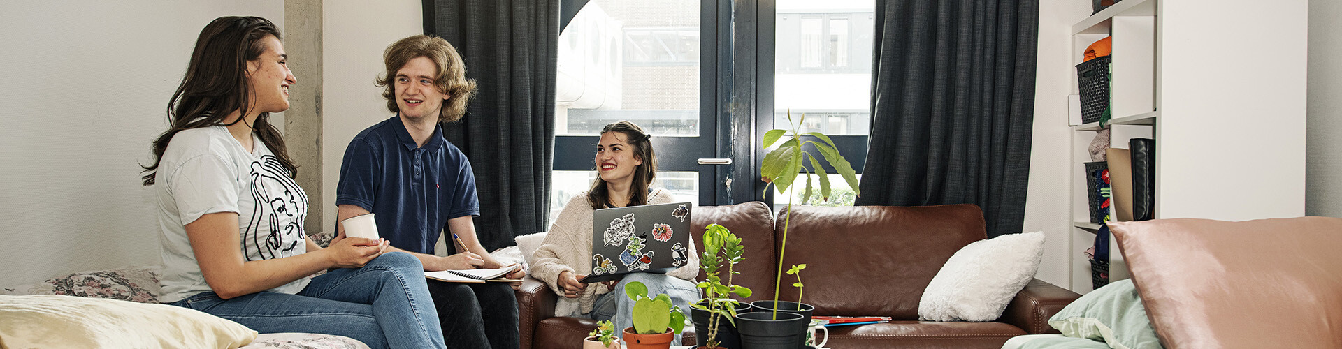 A group of international students with a divers cultural background living together at Campus in student housing in Zeeland, the Netherlands, while studying at HZ University of Applied Sciences.