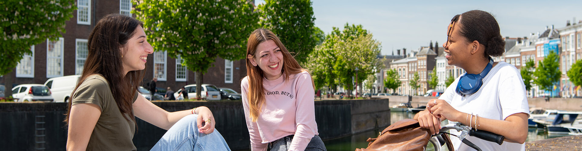 Three international female students, who study at HZ University of Applied Sciences in the Netherlands, are cheating at the riverside and making new friends abroad.